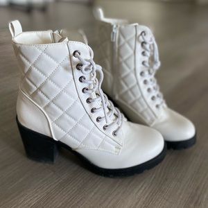Heeled combat boots